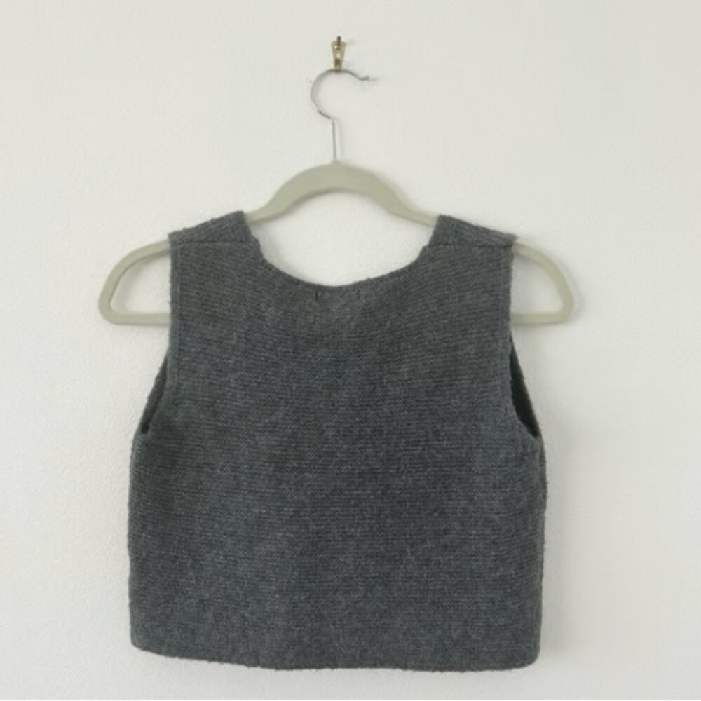 Aster Button Front Gray Sweater Vest - image 2